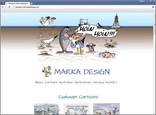 Website für Cartoonistin aus Cuxhaven