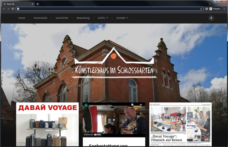 Webdesign - Responsive Website auf Basis von Wordpress für Künstlerhaus in Cuxhaven